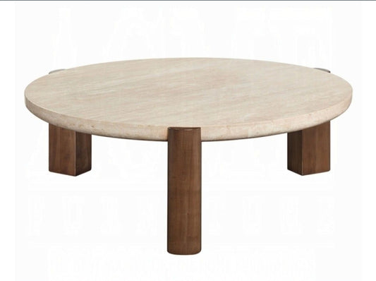 Lunar travertine coffee table
