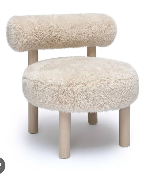 Carmel Ivory Vegan Shearling Accent Chair