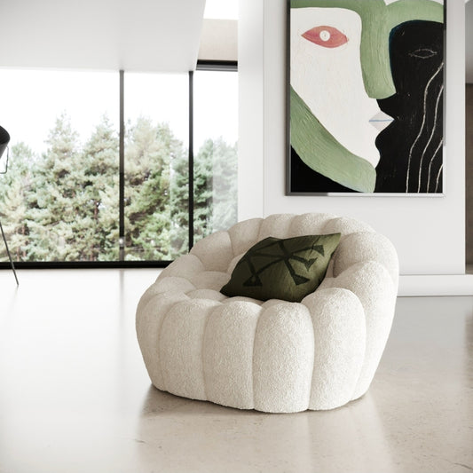 Casa Yolonda Off-White Fabric Chair