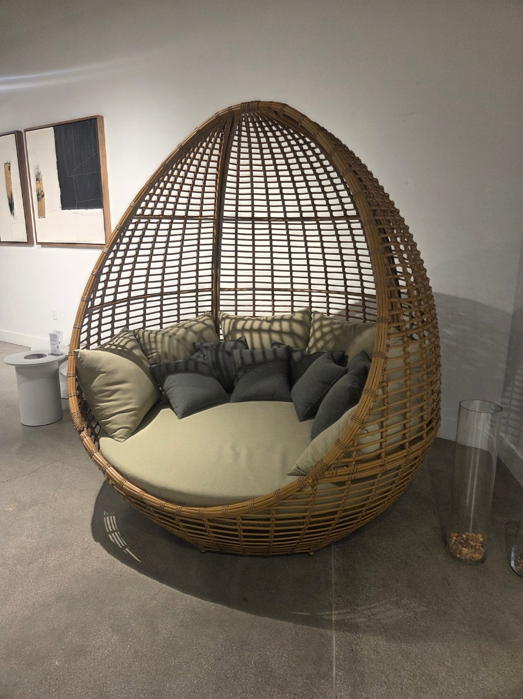 Oversized Cocoon Outdoor Beige Bed