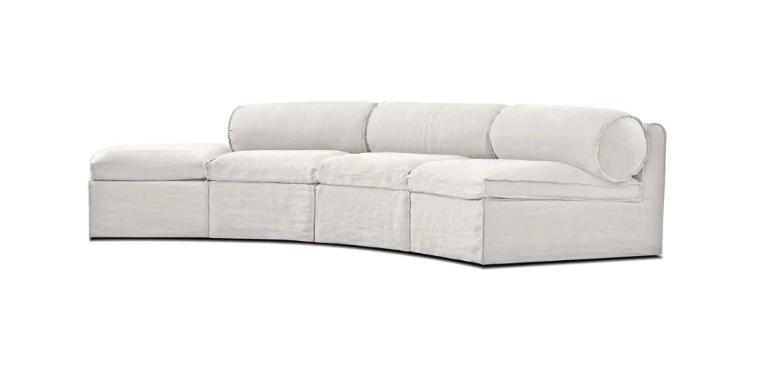 Fauna slipcover curved sofa