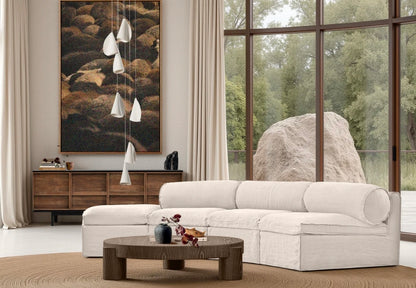 Fauna slipcover curved sofa