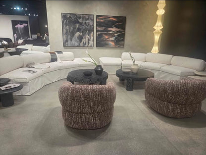 Fauna slipcover curved sofa