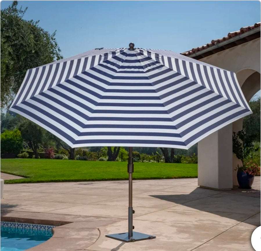 11' Round Cabana Stripe Aluminum Umbrella