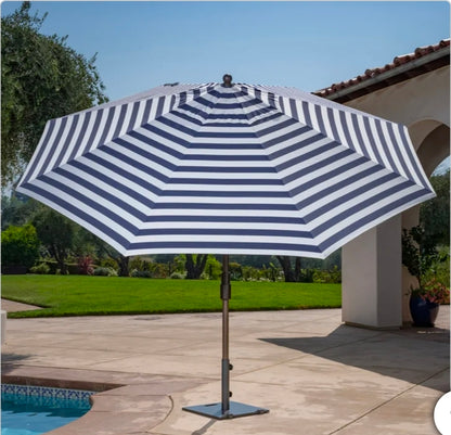 11' Round Cabana Stripe Aluminum Umbrella