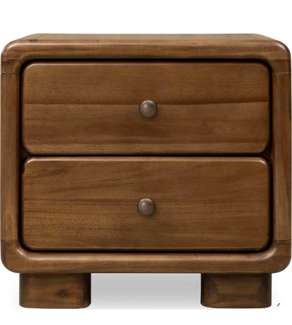 Boka Two Drawer Wood Nightstand