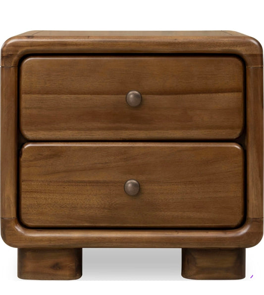 Boka Two Drawer Wood Nightstand