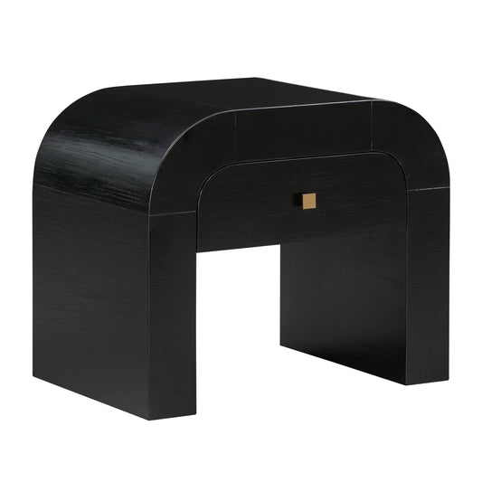 Rounded Black Nightstand