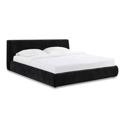 Isla Black Textured Velvet King Bed