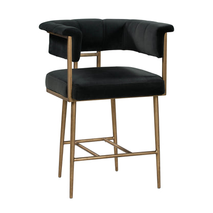 Astrid Grey Velvet Counter Stool