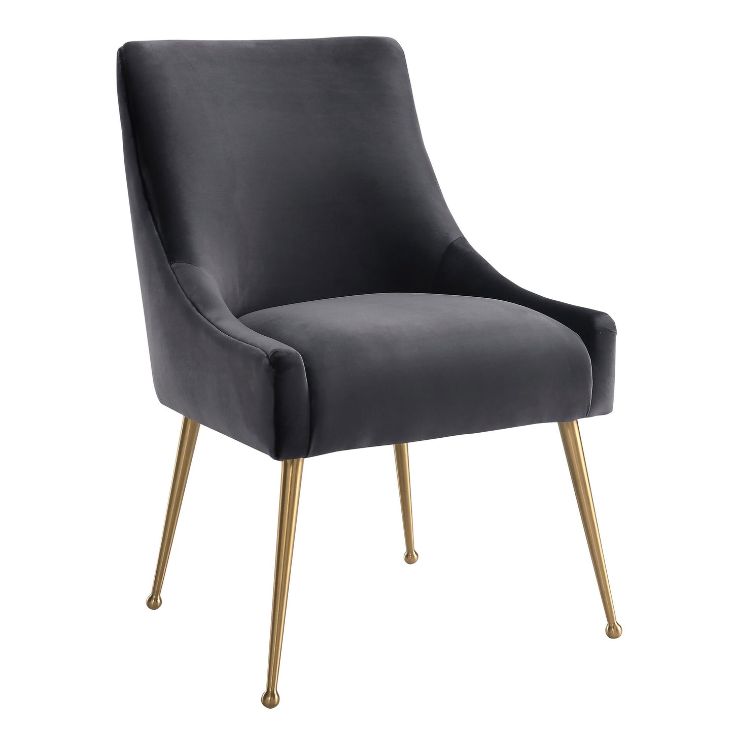 Beatrix Grey Velvet Side Chair