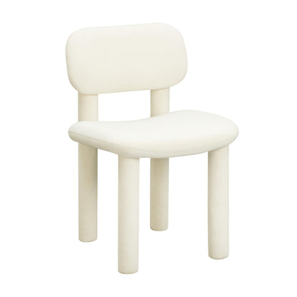 Elise Ivory White Performance Velvet Dining Chair