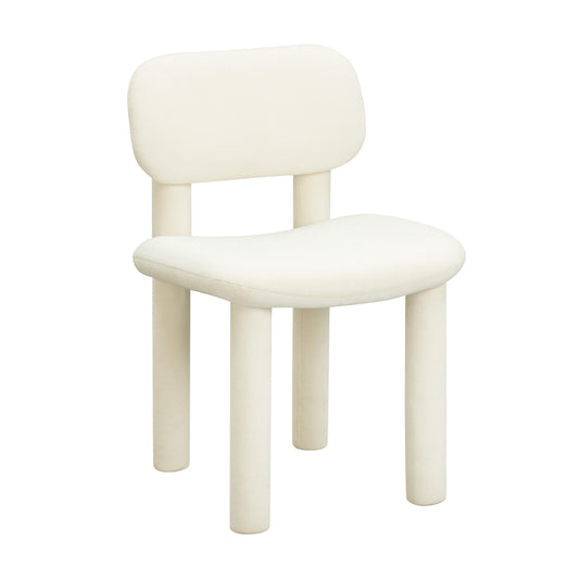 Elise Ivory White Performance Velvet Dining Chair