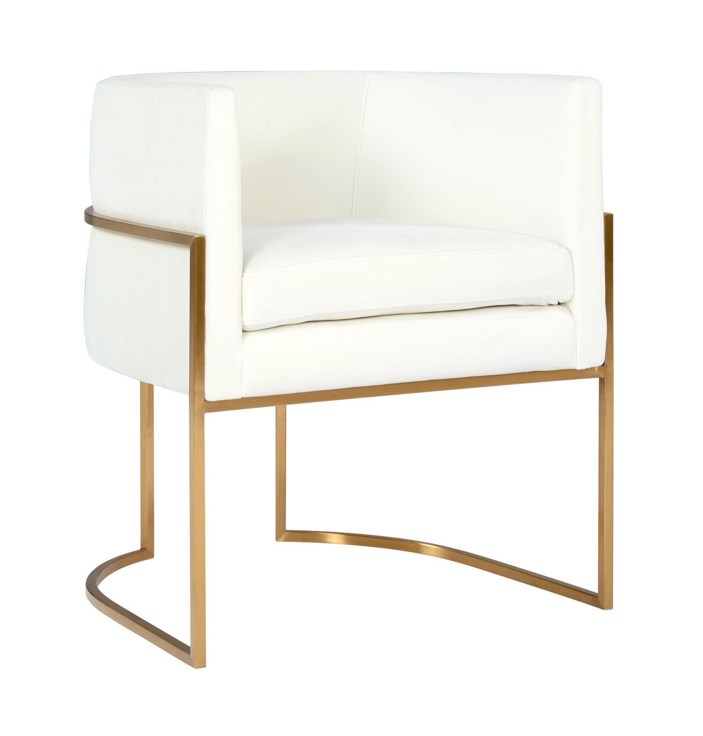 Giselle Cream Velvet Dining Chair Gold Leg