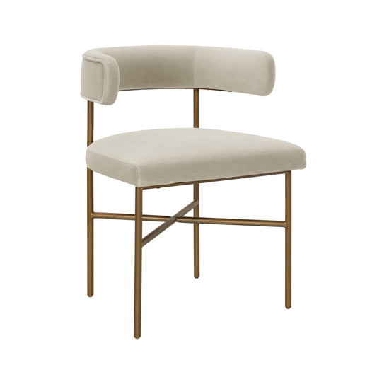 Kim Velvet Chair in Cream