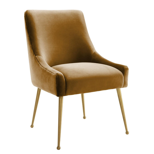 Beatrix Cognac Velvet Side Chair