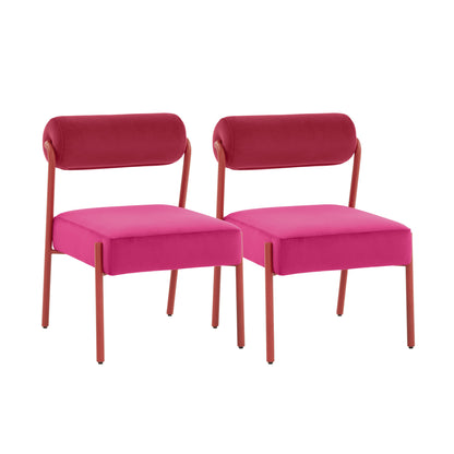 Jolene Hot Pink Velvet Dining Chair - Set of 2