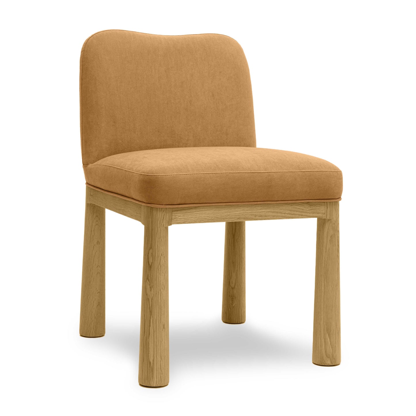 Tiara Cognac Performance Velvet Oak Dining Chair