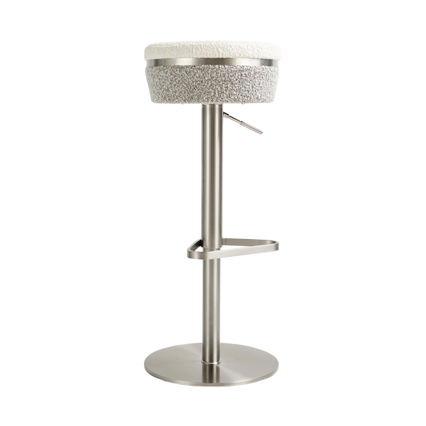 Astro White and Grey Boucle Adjustable Stool