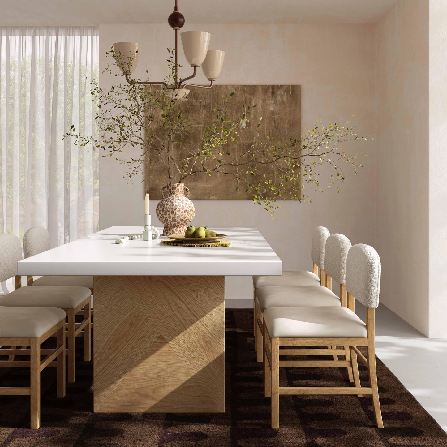 Calla Cream Performance Velvet Dining Chair