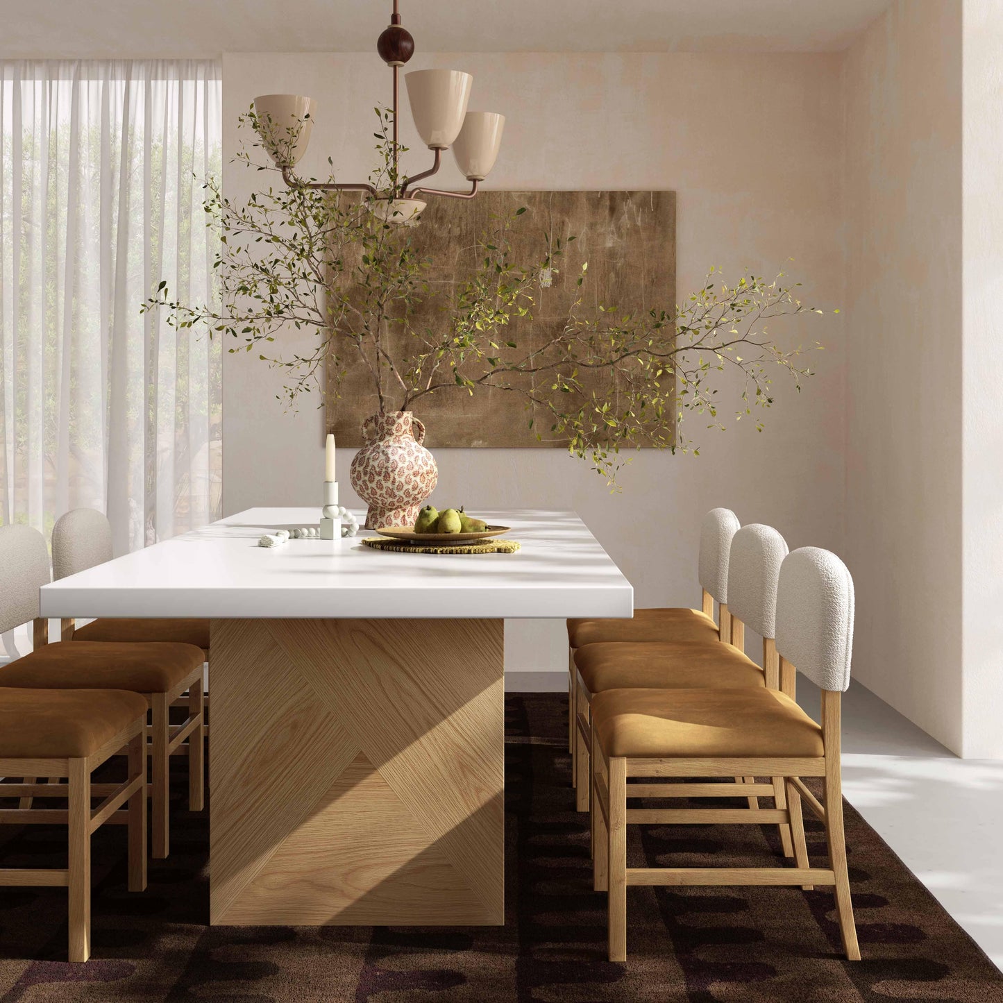 Calla Cognac Performance Velvet Dining Chair