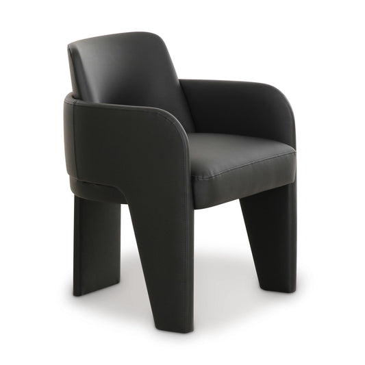 Leo Black Performance Vegan Leather Dining Chair