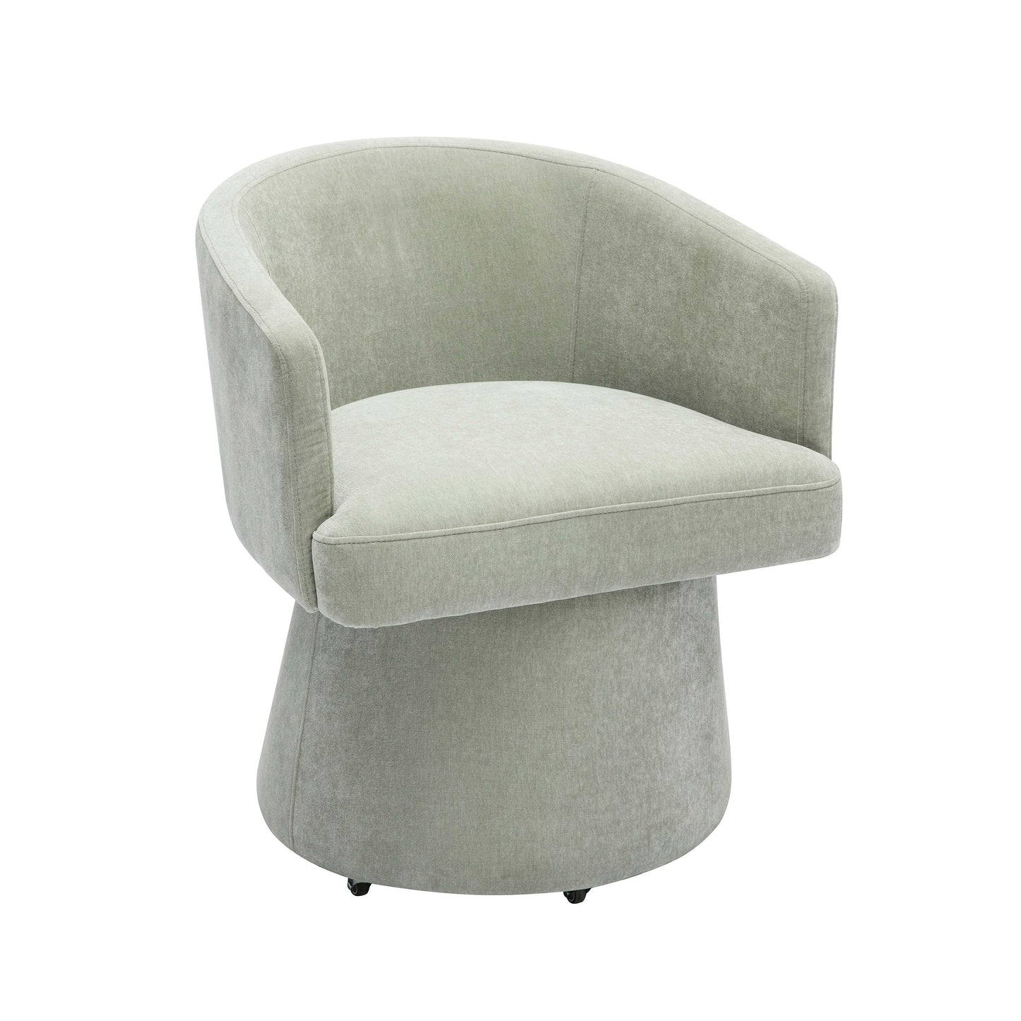 Kristen Light Green Upcycled Chenille Rolling Desk Chair