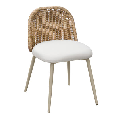 Alexa Cream Performance Fabric Outdoor Dining Chair