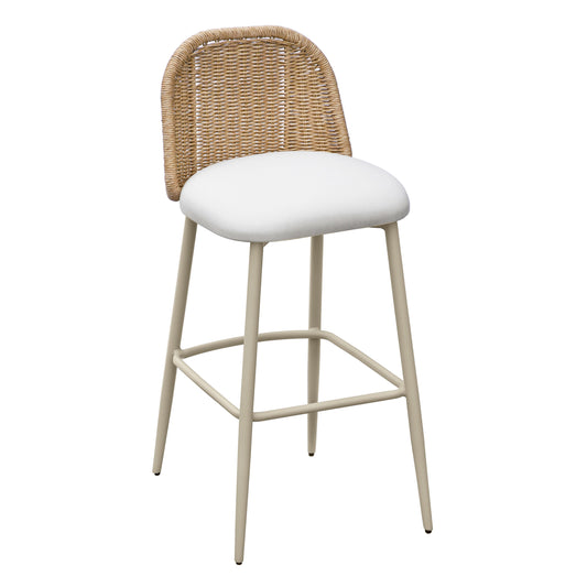 Alexa Cream Performance Fabric Outdoor Barstool