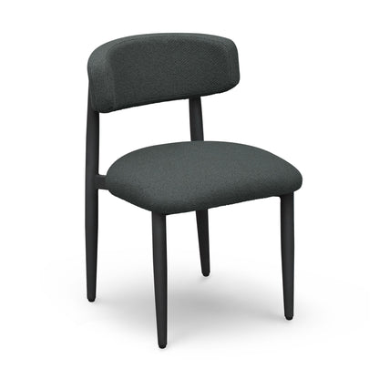 Annika Black Textured Outdoor Dining Side Chair