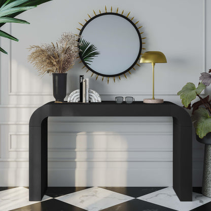 Rounded Black Console Table