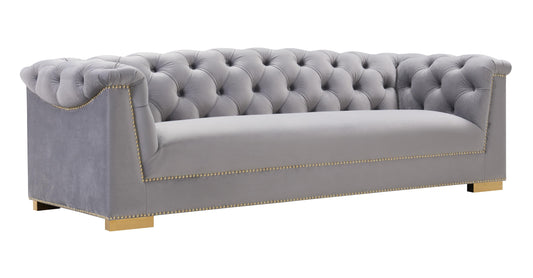 Farah Grey Velvet Sofa