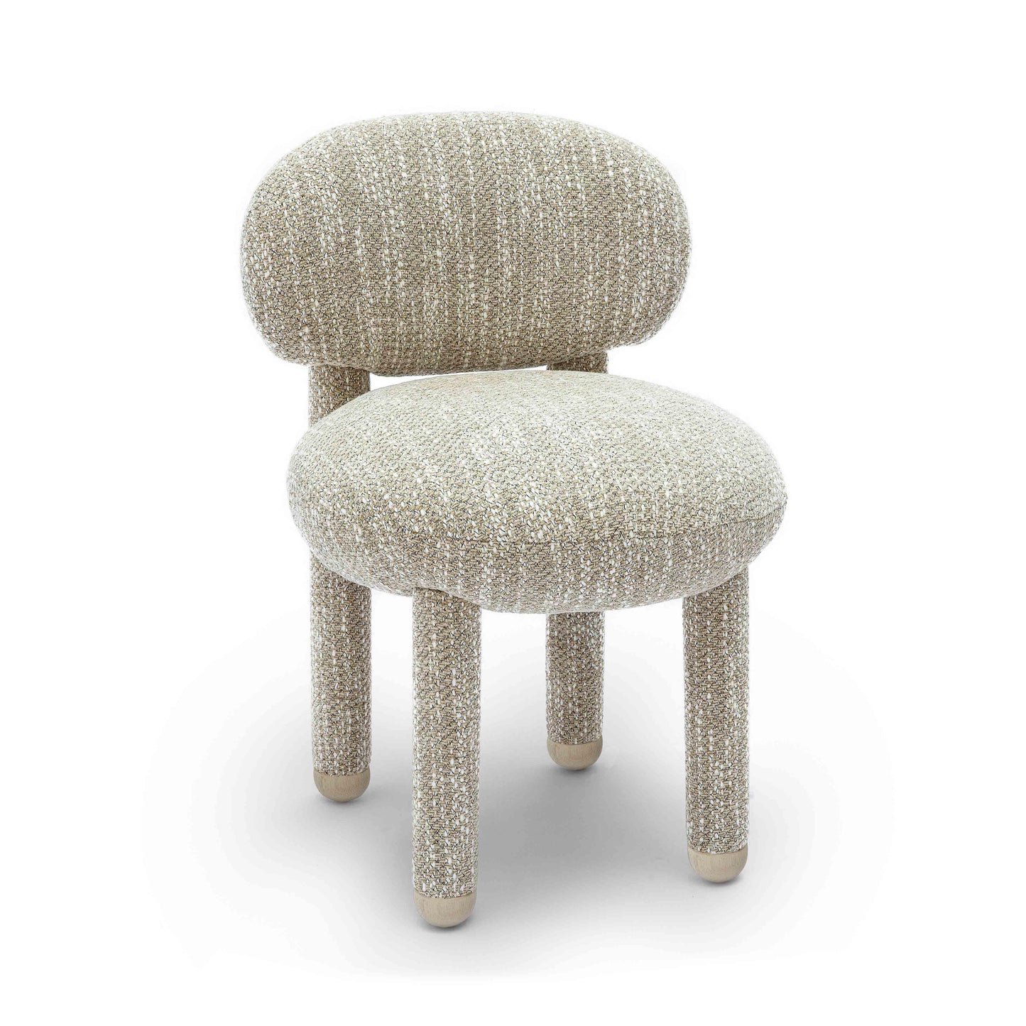 Manu Beige Nubby Performance Fabric Side Chair