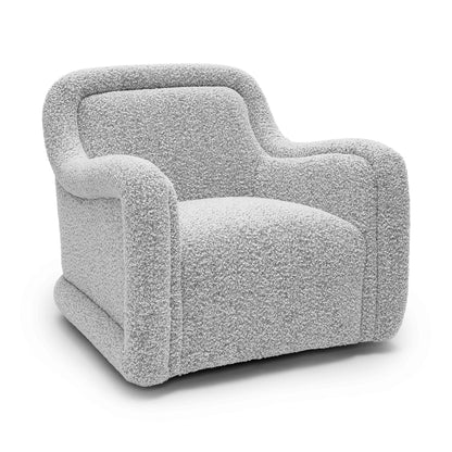 Charli Grey Boucle Swivel Chair