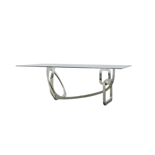 Modrest Adelaide Modern Stainless Steel & Glass Dining Table