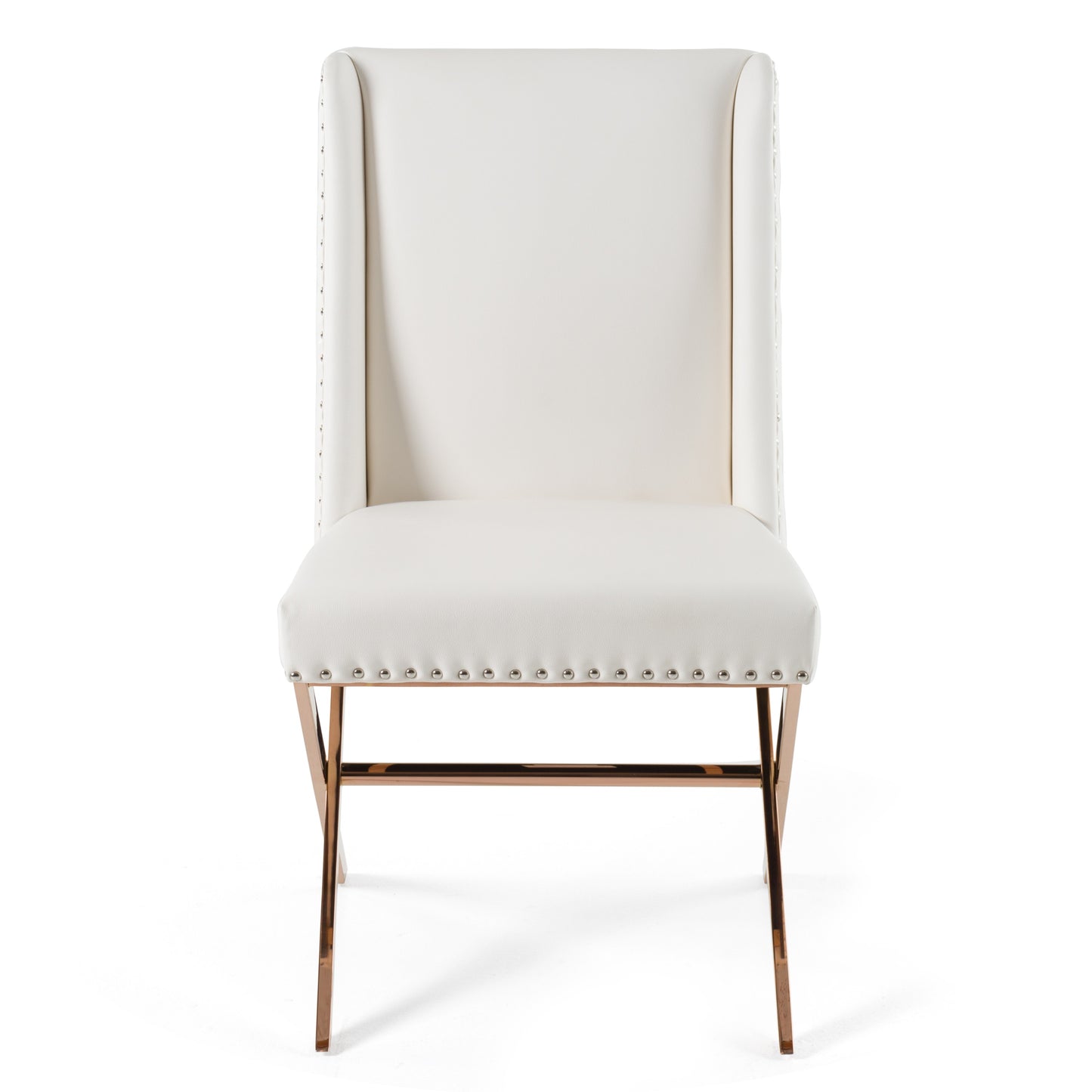 Modrest Alexia - Modern White + Rosegold Dining Chair