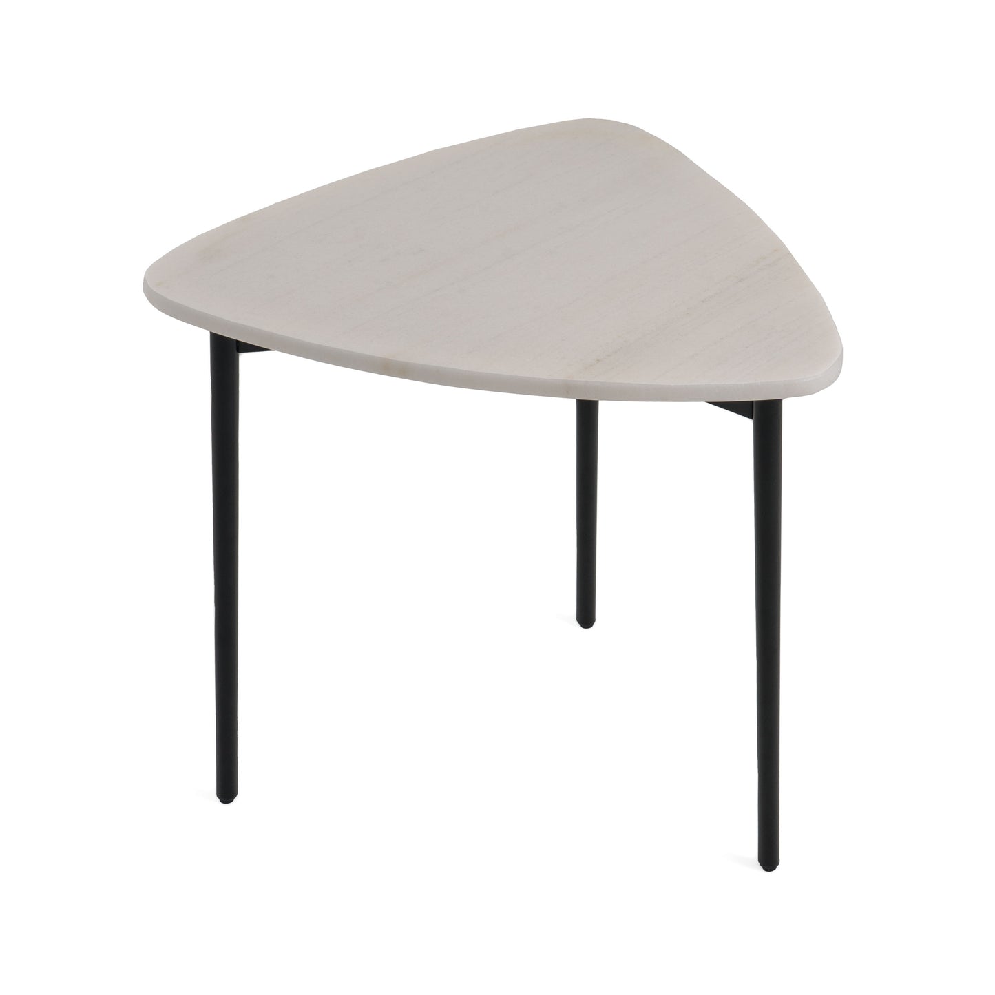 Modrest Andros - White Marble + Black Metal End Table