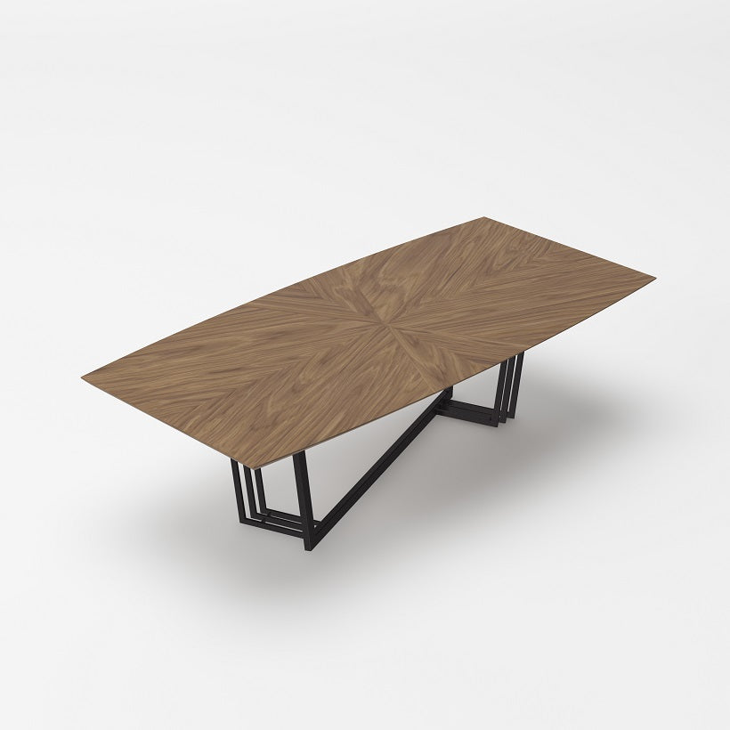 Modrest Gilroy - Modern Walnut and Black Dining Table