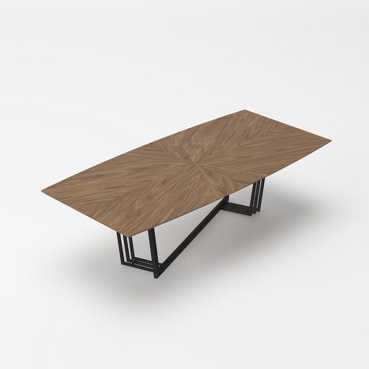 Modrest Gilroy - Modern Walnut and Black Dining Table
