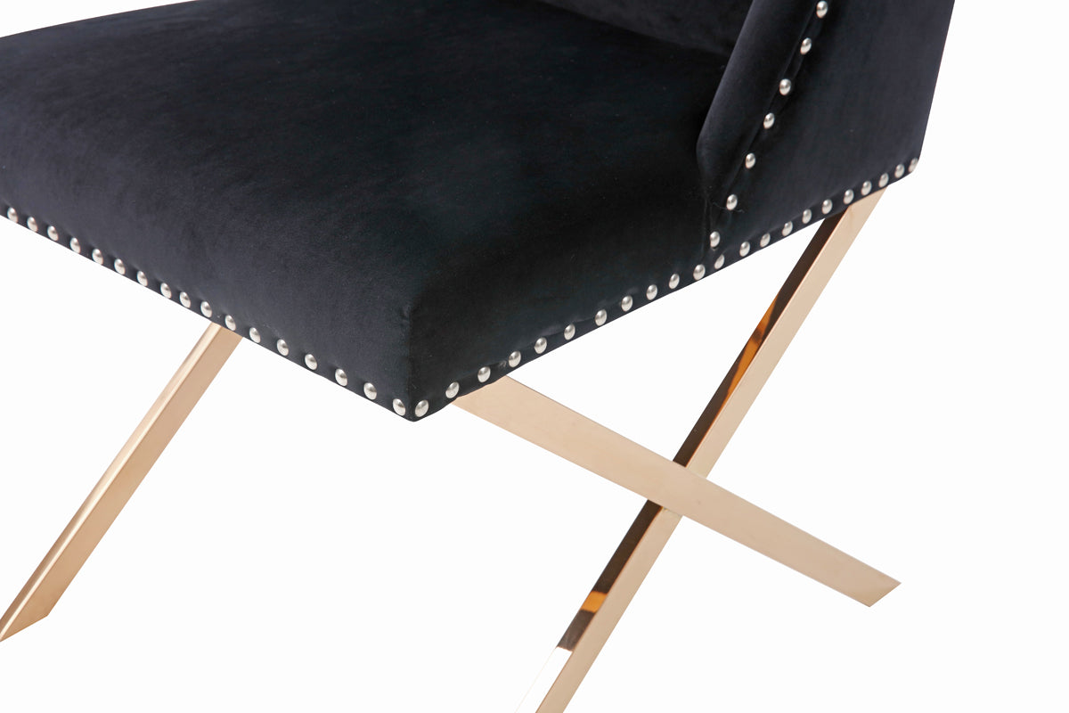 Modrest Alexia Modern Black & Rosegold Dining Chair