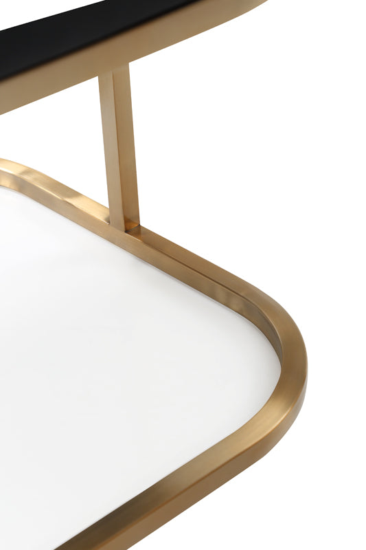 Modrest Yukon Modern Black Velvet & Gold Dining Chair