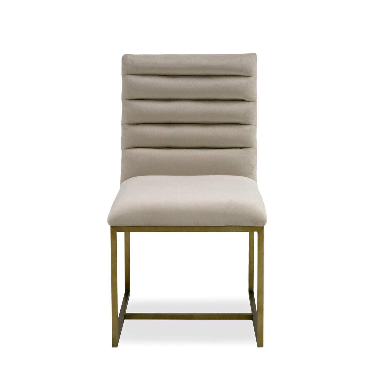 Modrest Barker - Modern Beige & Brush Gold Dining Chair (Set of 2)