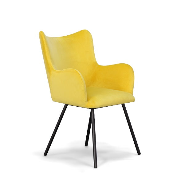 Modrest Barrett - Modern Yellow Velvet Dining Chair