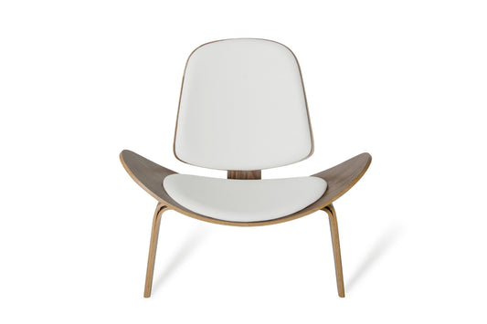 Modrest Warren Mid-Century White & Walnut Accent Chair