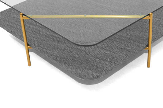 Modrest Cari - Glam Gold + Glass End Table