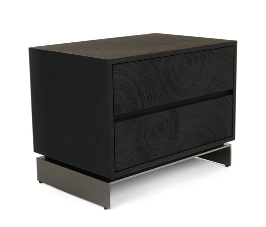 Lamod Cirque - Modern Black Ash Nightstand