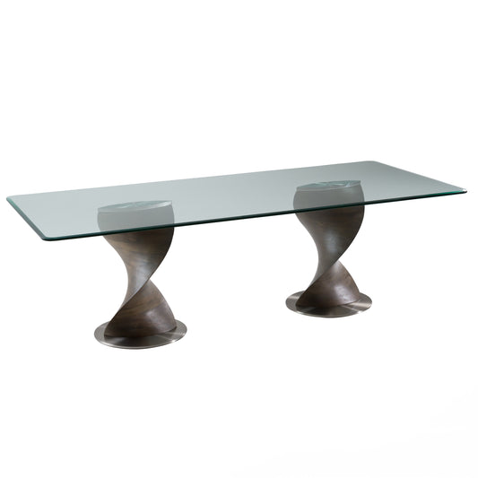 Modrest Cleveland - Contemporary Glass and Grey Ash Dining Table