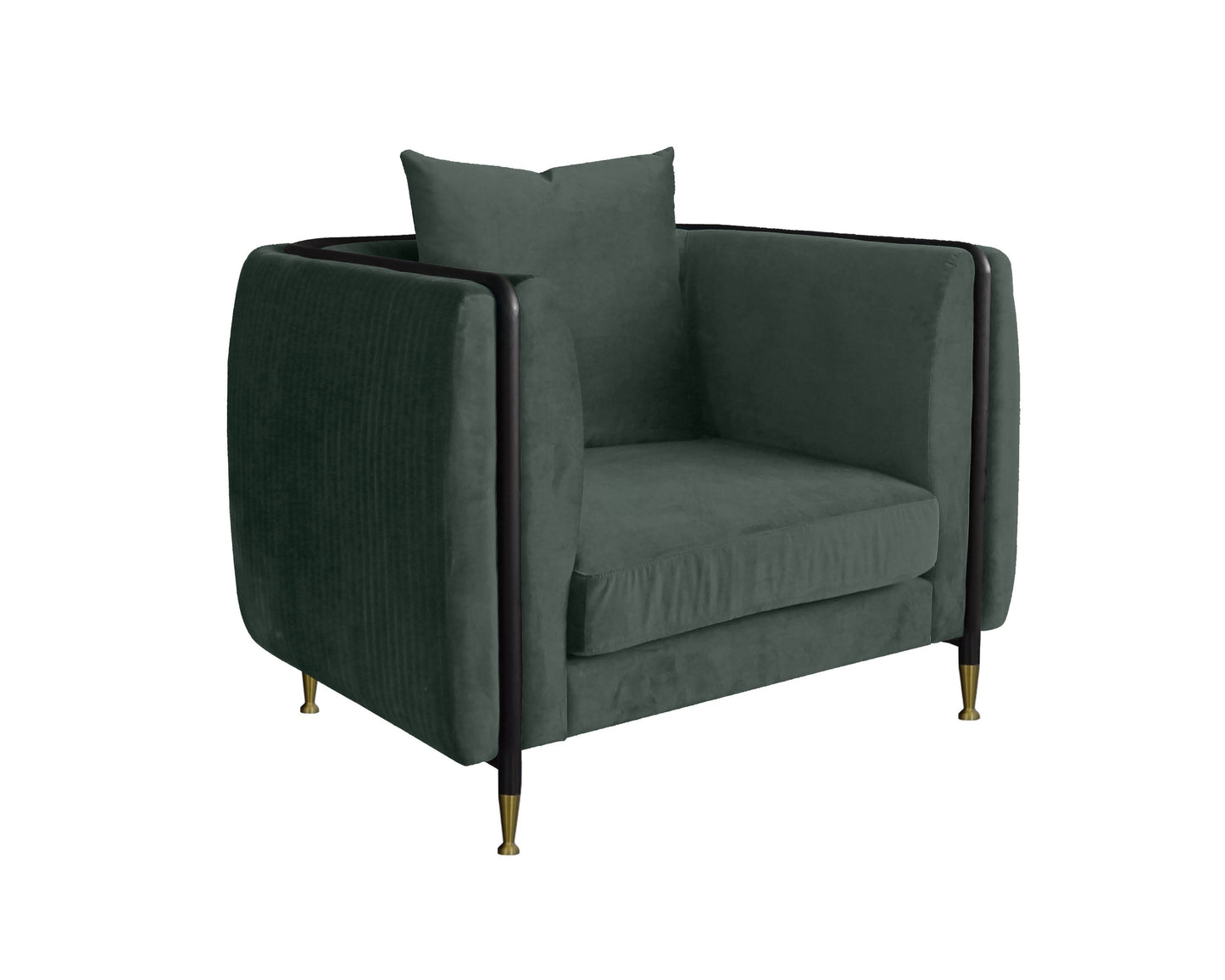 Divani Casa Oswego - Modern Dark Green Jade Accent Chair