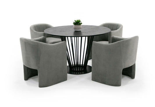 Modrest Conroy - Modern Black Round Dining Table