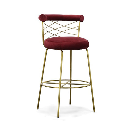 Modrest Dakin - Modern Glam Red & Gold Barstool